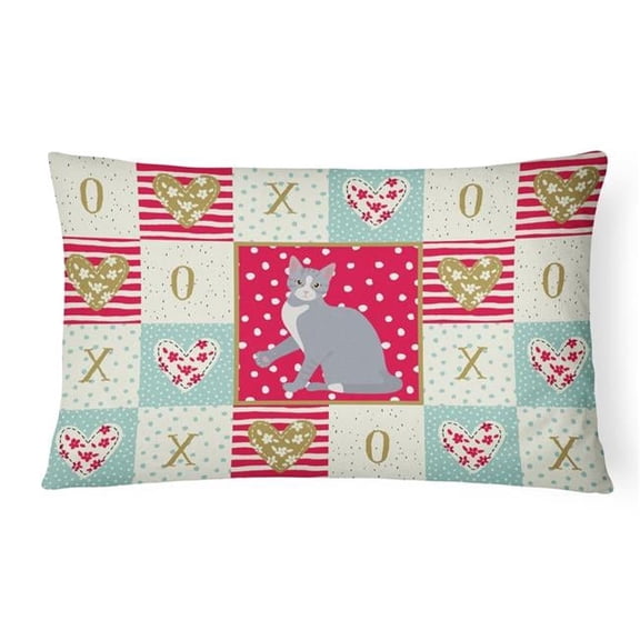 12 x 3 x 16 in. American Polydactyl No.2 Cat Love Canvas Fabric Decorative Pillow