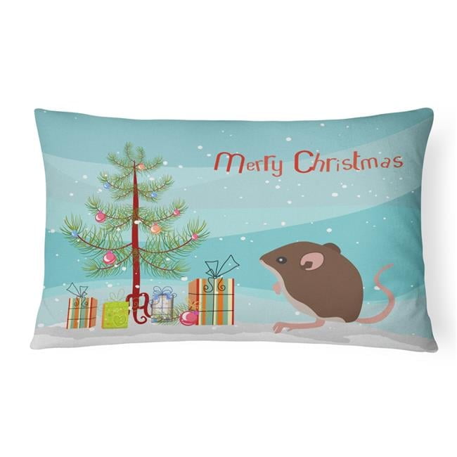 12 x 3 x 16 in. Baby Mouse Merry Christmas Canvas Fabric Decorative Pillow