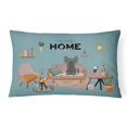 thumbnail image 1 of 12 x 3 x 16 in. Black Chinese Crested Sweet Home Canvas Fabric Decorative Pillow, 1 of 1