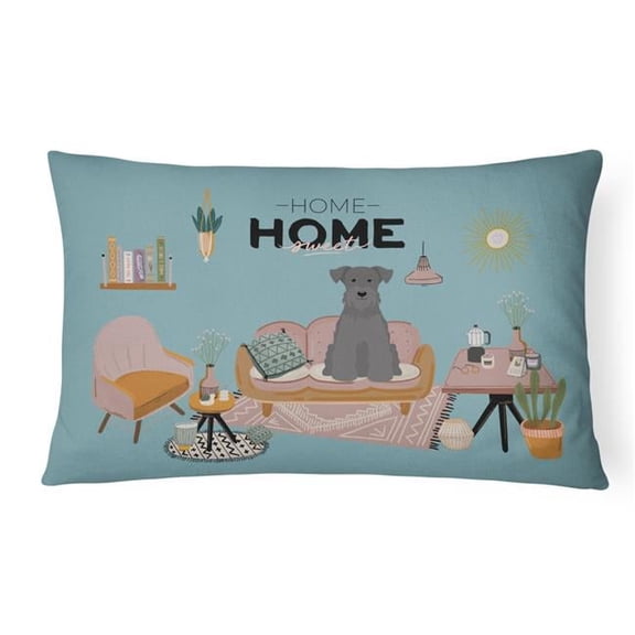 12 x 3 x 16 in. Black Miniature Schnauzer Sweet Home Canvas Fabric Decorative Pillow