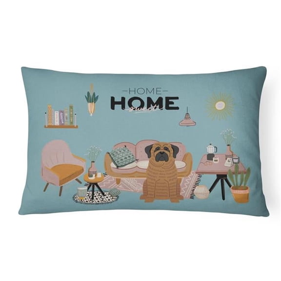 12 x 3 x 16 in. Brindle Mastiff Sweet Home Canvas Fabric Decorative Pillow