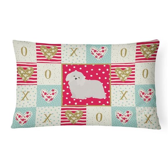 12 x 3 x 16 in. Coton De Tulear No.2 Love Canvas Fabric Decorative Pillow