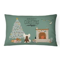 12 x 3 x 16 in. Cream Chinese Crested Christmas Everyone Canvas Fabric Decorative Pillow