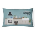 thumbnail image 1 of 12 x 3 x 16 in. Dapple Wire Haired Dachshund Kitchen Scene Canvas Fabric Decorative Pillow, 1 of 1