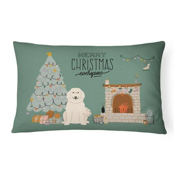 12 x 3 x 16 in. Great Pyrenese Christmas Everyone Canvas Fabric Decorative Pillow