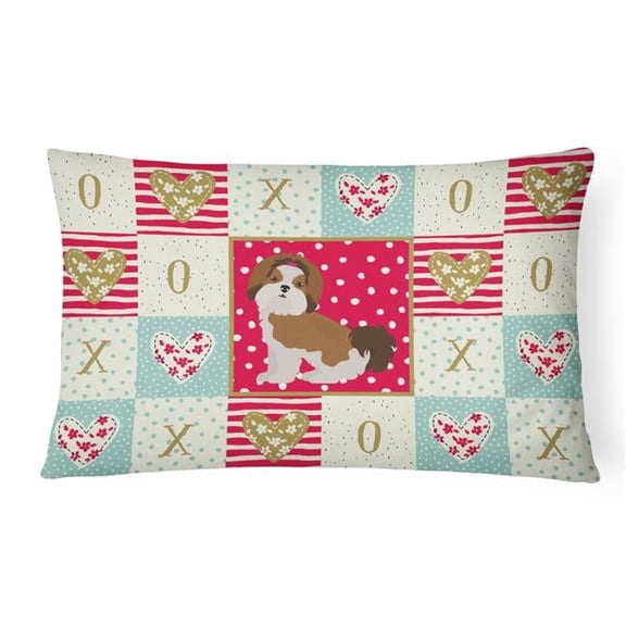 12 x 3 x 16 in. Imperial Shih Tzu Puppy Cut Love Canvas Fabric Decorative Pillow