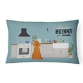 thumbnail image 1 of 12 x 3 x 16 in. Irish Setter Kitchen Scene Canvas Fabric Decorative Pillow, 1 of 1