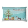 thumbnail image 1 of 12 x 3 x 16 in. Lykoi No.2 Cat Merry Christmas Canvas Fabric Decorative Pillow, 1 of 1