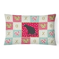 thumbnail image 1 of 12 x 3 x 16 in. Ojos Azules Cat Love Canvas Fabric Decorative Pillow, 1 of 1
