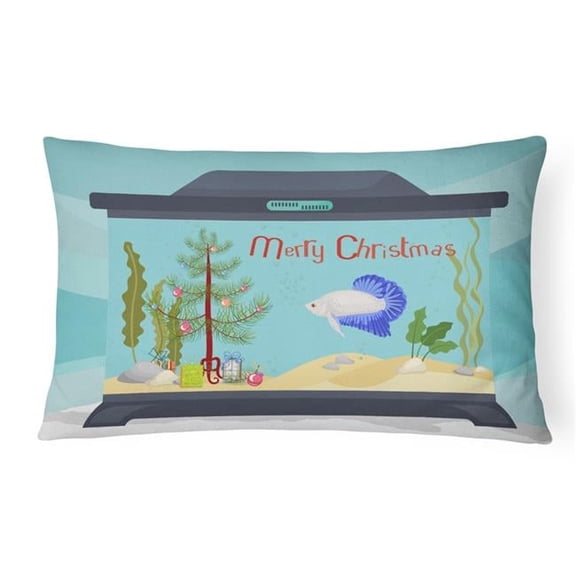 12 x 3 x 16 in. Plakat Betta Merry Christmas Canvas Fabric Decorative Pillow