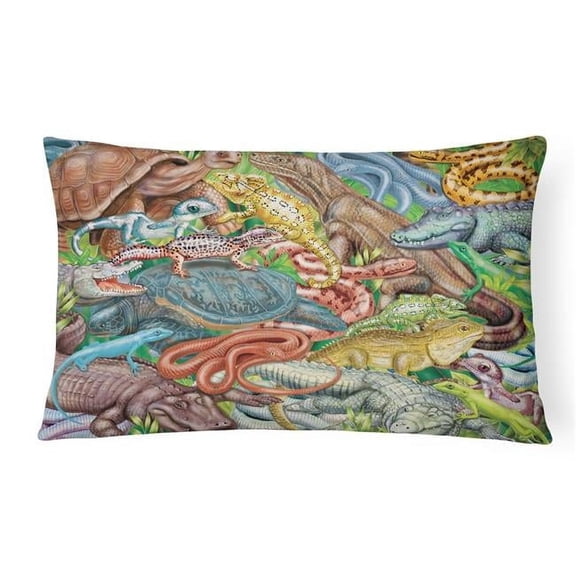 12 x 3 x 16 in. Scales & Tails, Snakes, Turtle, Reptiles Canvas Fabric Decorative Pillow
