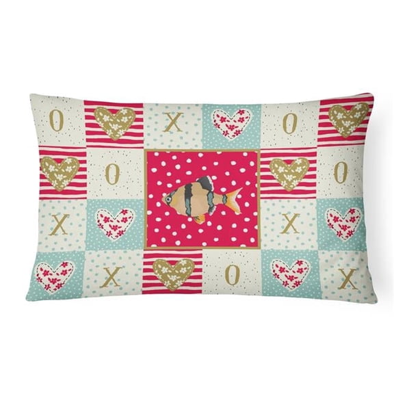 12 x 3 x 16 in. Tiger Barb Love Canvas Fabric Decorative Pillow