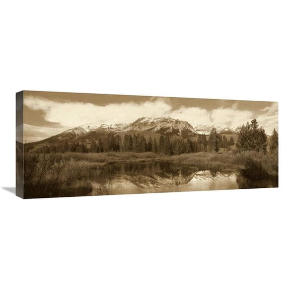12 x 30 in. Easely Peak, Boulder Mountains, Idaho - Sepia Art Print - Tim Fitzharris