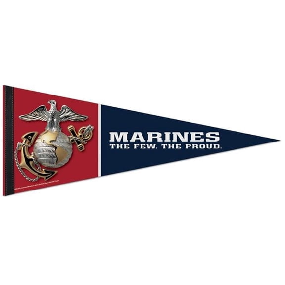 12 x 30 in. US Marines Premium Style Pennant Flag