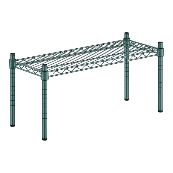 12" x 30" x 14" Green Epoxy Wire Storage Shelf, Dunnage Rack, 1 Tier Small Shelf