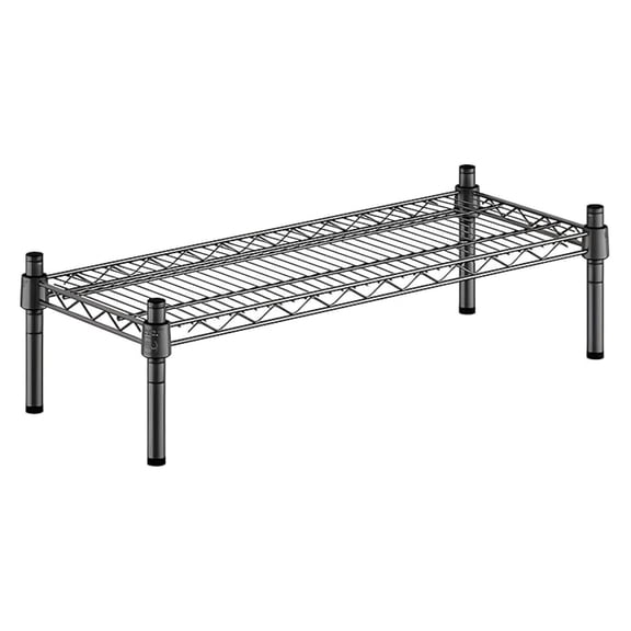 12" x 30" x 8" Black Epoxy Wire Storage Shelf, Dunnage Rack, 1 Tier Small Shelf