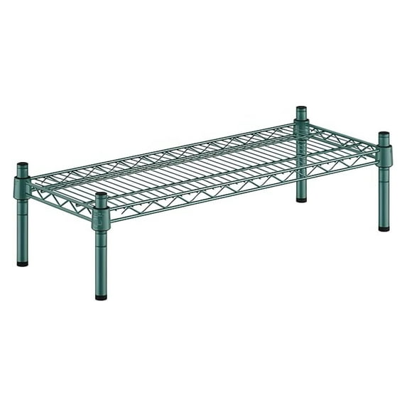 12" x 30" x 8" Green Epoxy Wire Storage Shelf, Dunnage Rack, 1 Tier Small Shelf