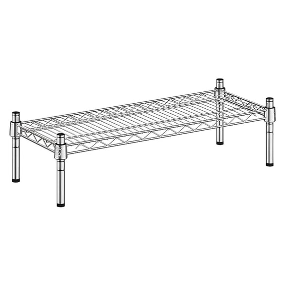 12" x 30" x 8" Wire Storage Shelf, Dunnage Rack, 1 Tier Small Shelf