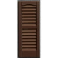 thumbnail image 1 of 12 x 31 in. Louvered Exterior Decorative Shutters, Brown, 1 of 1