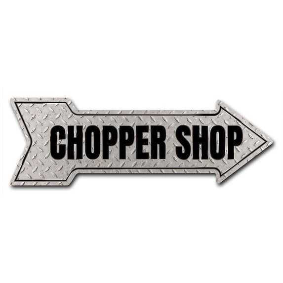 12 x 36 in. Indoor & Outdoor Decor Direction Sticker Vinyl Wall Decals - Chopper Shop - 24 in.