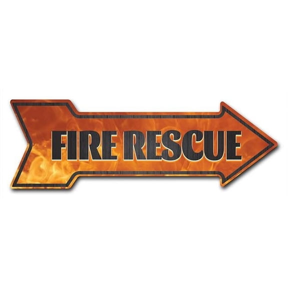 12 x 36 in. Indoor & Outdoor Decor Direction Sticker Vinyl Wall Decals - Fire Rescue - 24 in.