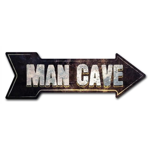 12 x 36 in. Indoor & Outdoor Decor Direction Sticker Vinyl Wall Decals - Man Cave - 24 in.