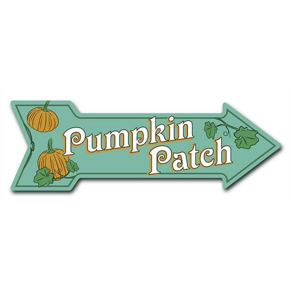 12 x 36 in. Indoor & Outdoor Decor Direction Sticker Vinyl Wall Decals - Pumpkin Patch - 24 in.