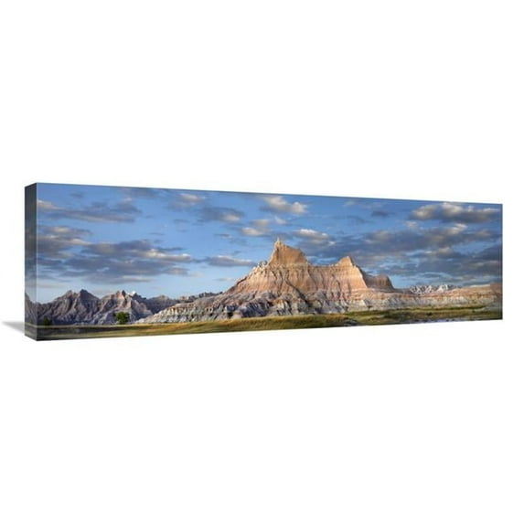 12 x 36 in. Landscape Showing Erosional Features in Sandstone, Badlands National Park, South Dakota Art Print - Tim Fitzharris