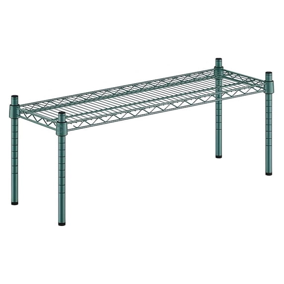 12" x 36" x 14" Green Epoxy Wire Storage Shelf, Dunnage Rack, 1 Tier Small Shelf