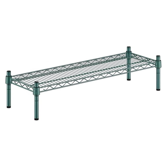 12" x 36" x 8" Green Epoxy Wire Storage Shelf, Dunnage Rack, 1 Tier Small Shelf