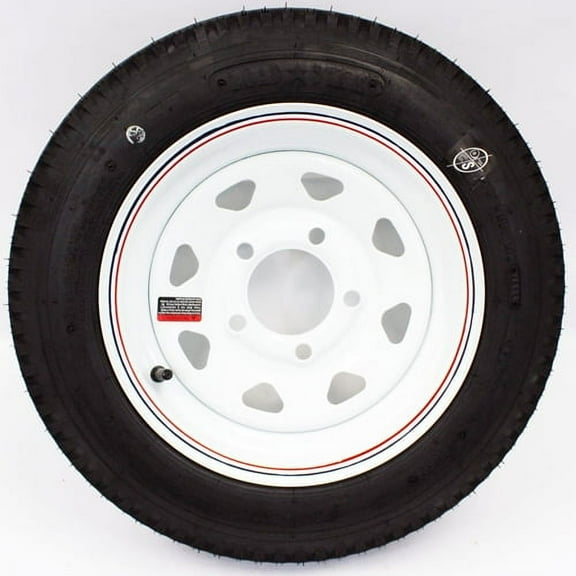 12' x 4' 5-4.5" Bolt Circle White Spoke Trailer Wheel