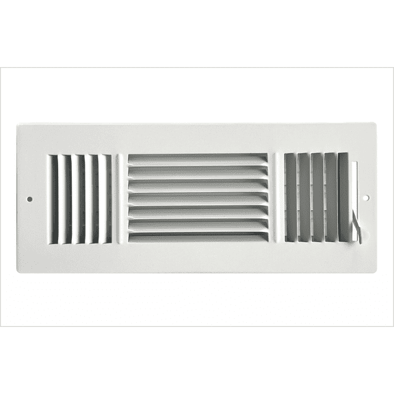 12"x 4" (Duct Opening Size) 3-Way Stamped Face Steel Ceiling/sidewall Air Supply Register - Vent Cover - Actual Outside Dimension 13.75" X 5.75"