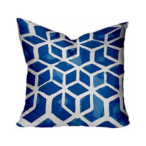12 x 4 x 12 in. Blue & White Enveloped Geometric Throw Indoor & Outdoor Pillow