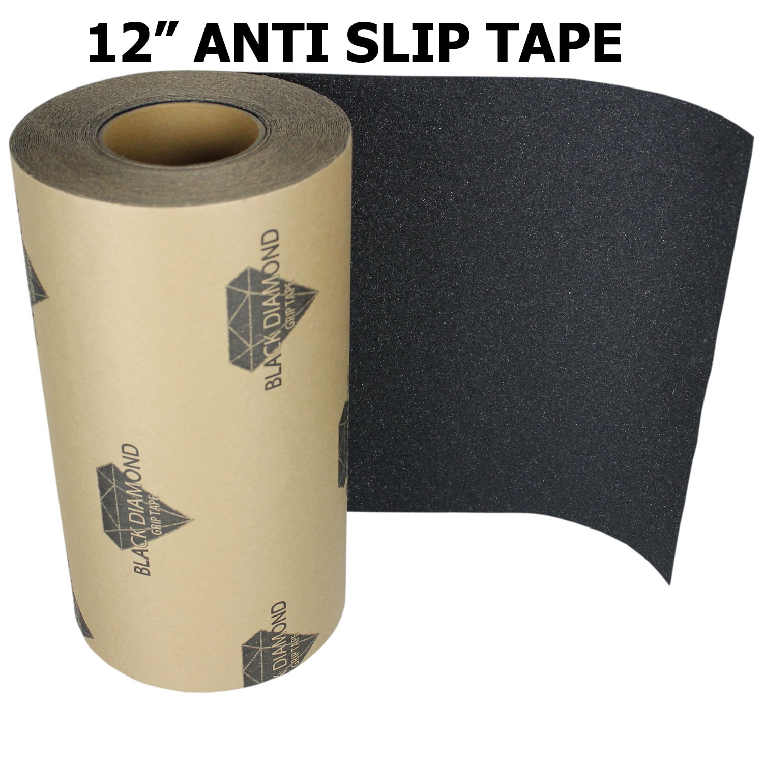 12" x 40' BLACK Roll Safety Non Skid Tape Anti Slip Tape Sticker Grip Safe Grit