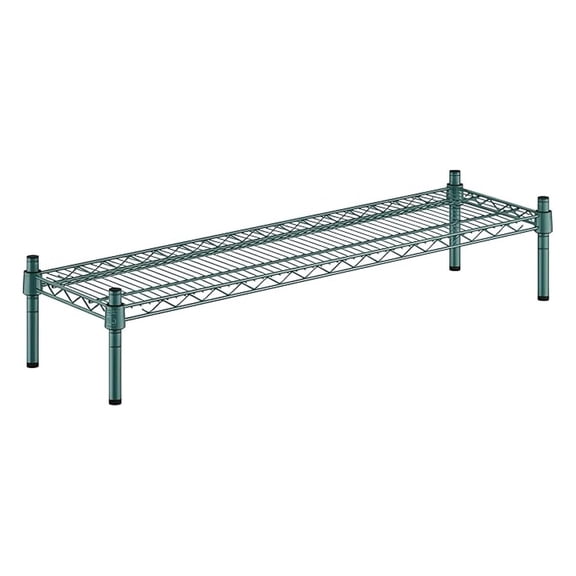 12" x 42" x 8" Green Epoxy Wire Storage Shelf, Dunnage Rack, 1 Tier Small Shelf