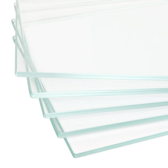 12" x 44" 5-PCS Tempered Glass Shelf, Rectangular Frameless Glass Shelves - 3/16" Thick, Suitable for Bookshelves, Display Cases, Retail Fixtures and Tabletops