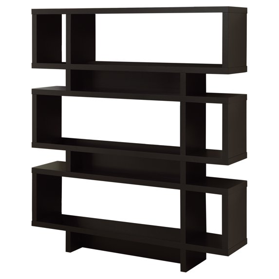 12" x 47'.25" x 54'.75" Cappuccino, Particle Board, Hollow-Core - Bookcase