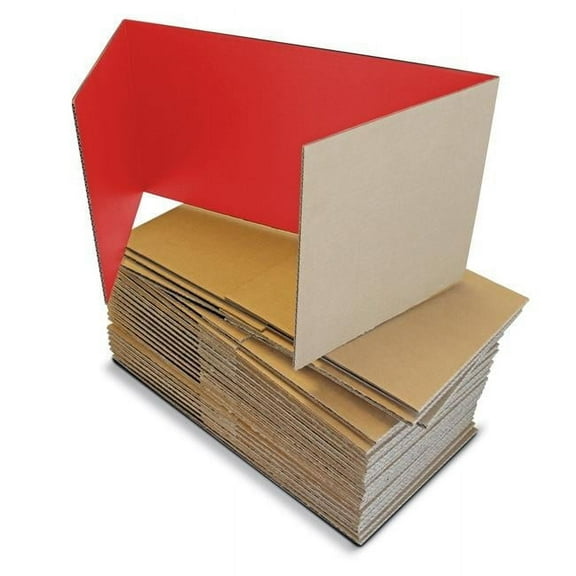 12' x 48' Red Corrugated Study Carrel - Pack of 24