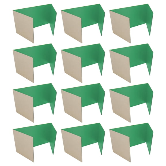 12 x 48 Study Carrel Green Corrugated Bulk Pack of 12