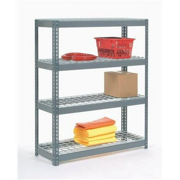12 x 48 x 84 in. 5 Shelf Wire Deck Rivet Lock Shelving Unit