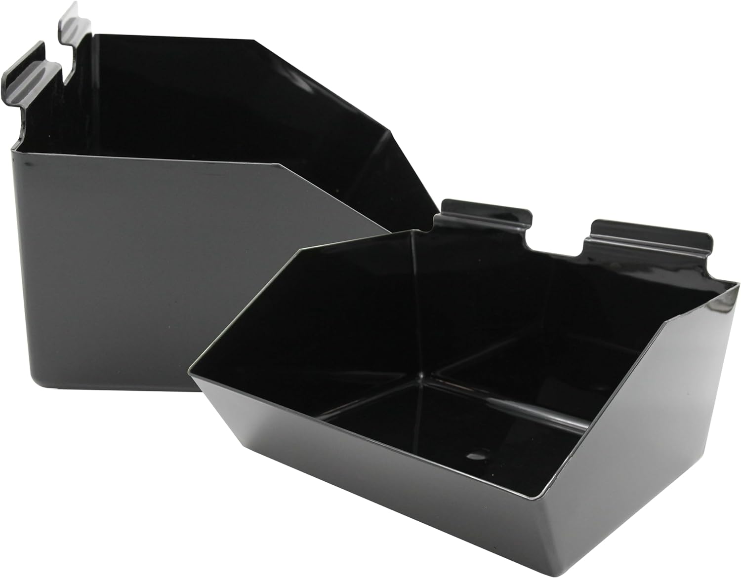 12 x 5 ½ x 9 ½ inch Black Plastic Dump Bin For Slatwall Set of 2 Perfect for Retail