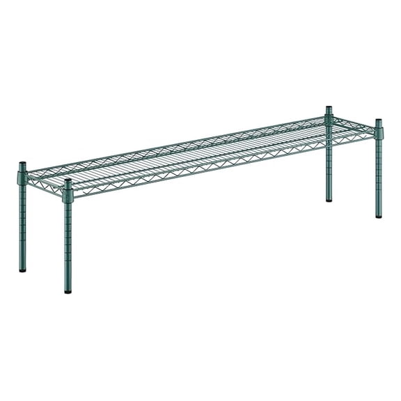 12" x 54" x 14" Green Epoxy Wire Storage Shelf, Dunnage Rack, 1 Tier Small Shelf