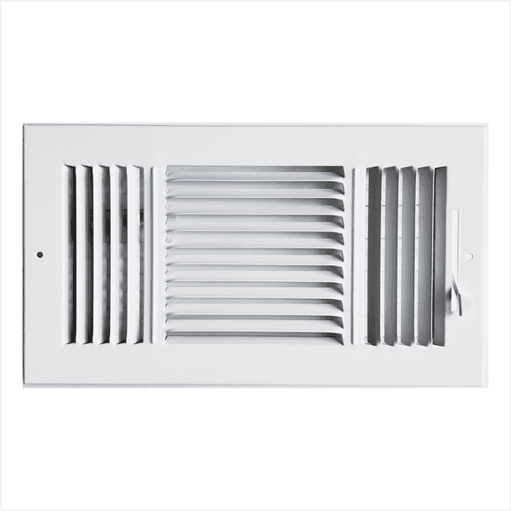 12"x 6" (Duct Opening Size) 3-Way Stamped Face Steel Ceiling/sidewall Air Supply Register - Vent Cover - Actual Outside Dimension 13.75" X 7.75"