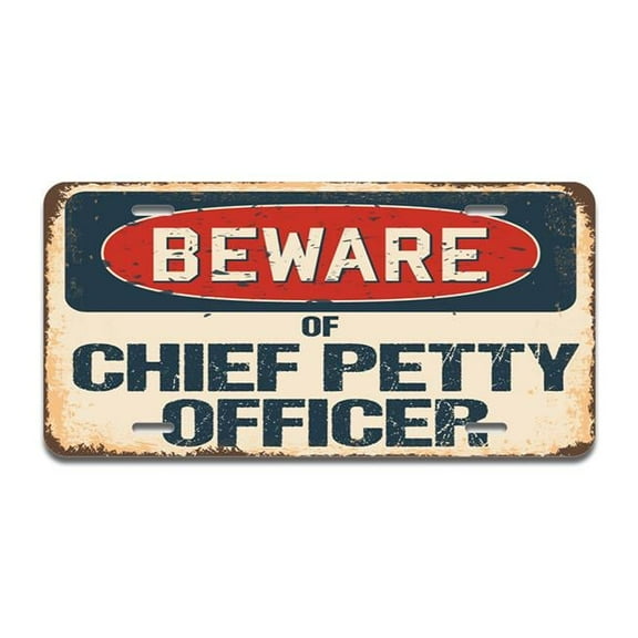 12 x 6 in. Retired Chief Petty Officer Aluminum License Plate