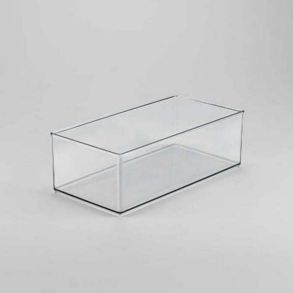 12" x 6" x 4" All Purpose Storage 1/2 Storage Bin Clear Plastic Decorative Container, No Assembly Required