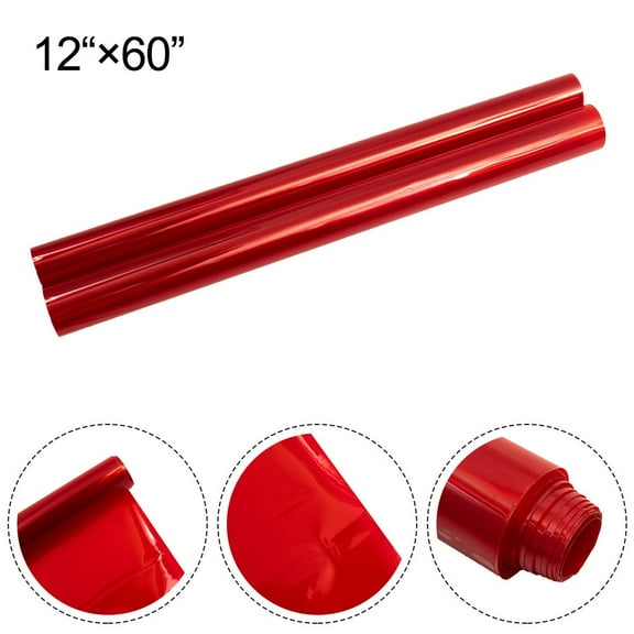 12"x 60" Car Truck Headlights Taillight Fog Light Vinyl Film Tint Red Universal