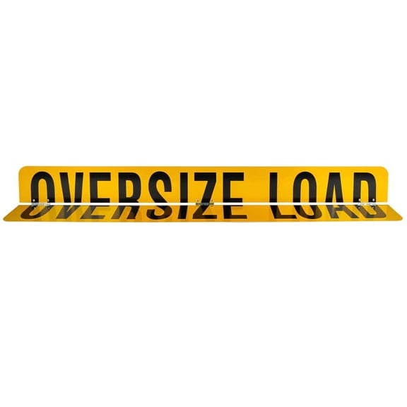 12" x 60" Double Sided - Hinged Aluminum Oversized Load Sign for Trucks and Trailers - Made in USA