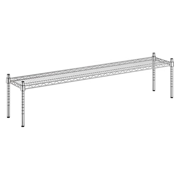 12" x 60" x 14" Wire Storage Shelf, Dunnage Rack, 1 Tier Small Shelf