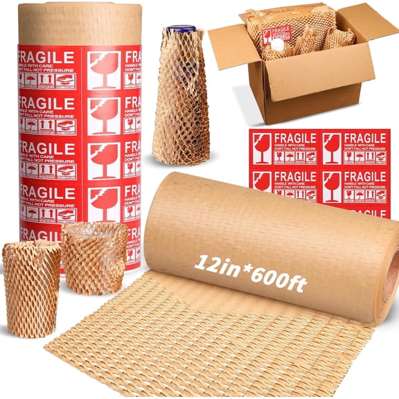 12" x 600' Honeycomb Packing Paper, Eco-Friendly