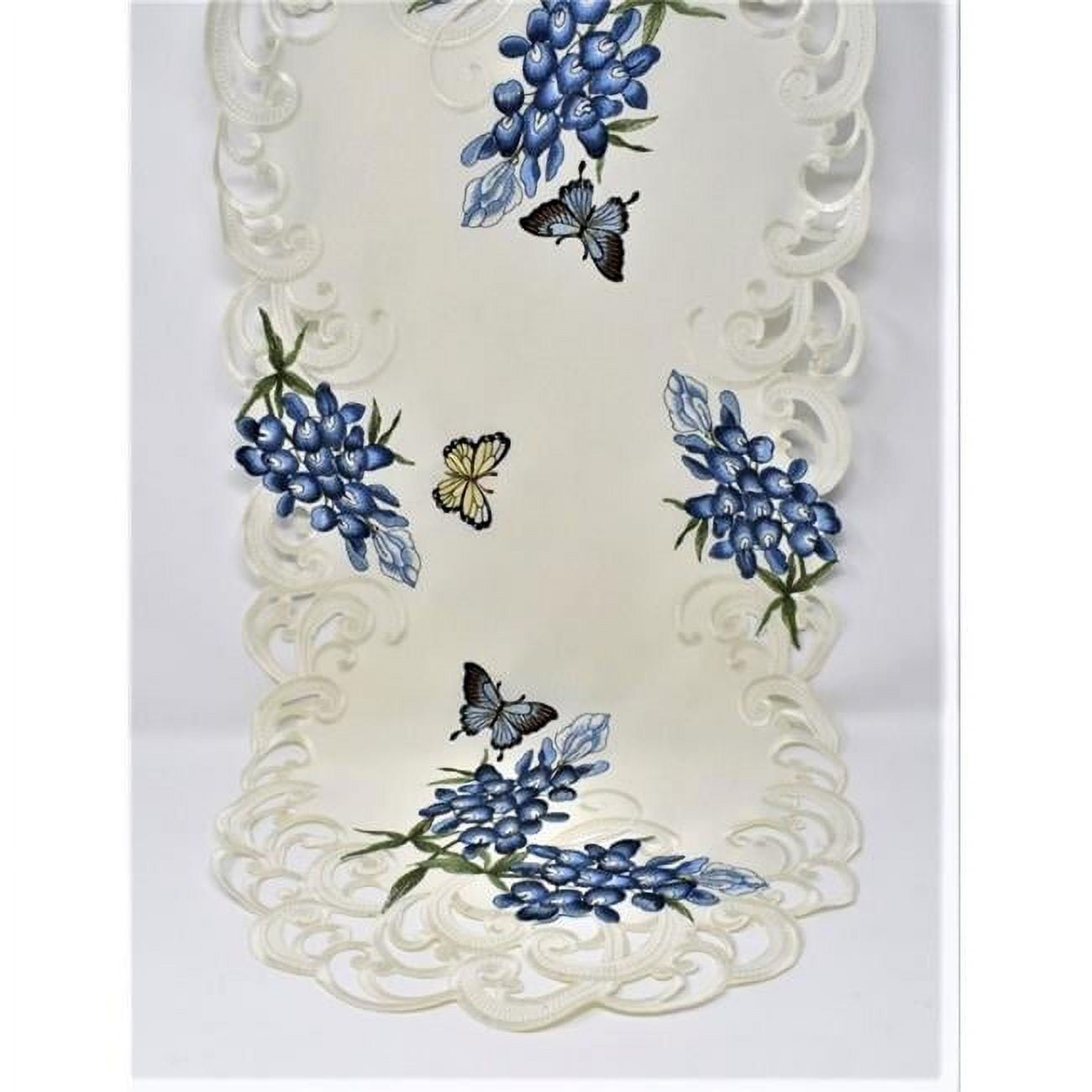 12 x 65 in. Bluebonnet & Butterfly Table Runner